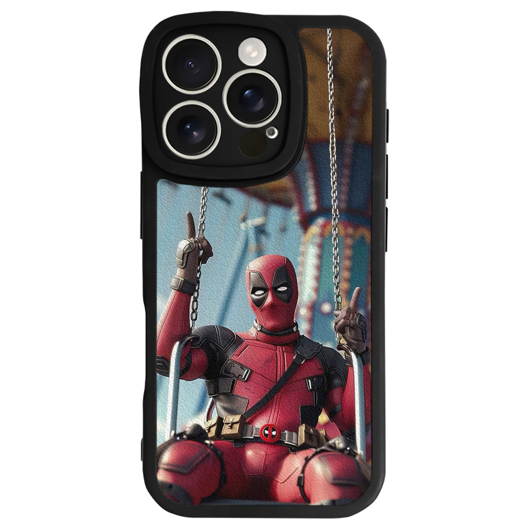 （画像用） Deadpool デッドプール 【iPhone 16シリーズ対応】シリコンスマホケース（レザー調） 材質：シリコン